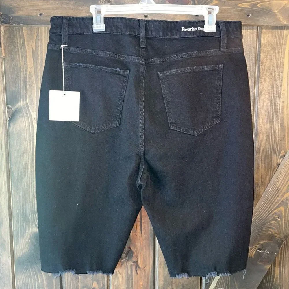 NWT Favorite Daughter The Eva Long Slim Denim Shorts